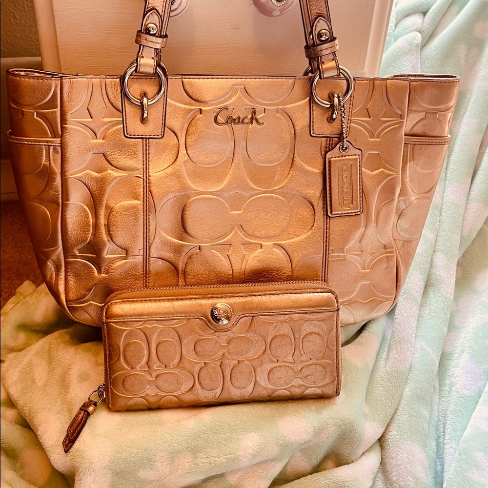 Coach tote and wallet